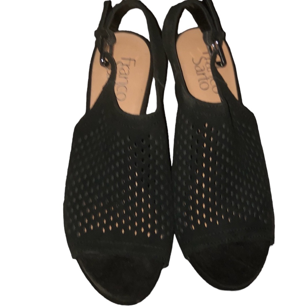 Franco Sarto Black Wedges 7.5
